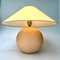 Classic Salmon Pink Ceramic Table Lamp with Large Conic Shade, 1980s 4