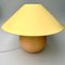 Classic Salmon Pink Ceramic Table Lamp with Large Conic Shade, 1980s 3