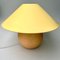 Klassische lachsrosa Keramik Tischlampe mit großem konischem Schirm, 1980er 3