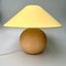 Classic Salmon Pink Ceramic Table Lamp with Large Conic Shade, 1980s 1