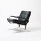Lounge Chair in Green Leather and Chrome in the style of Olivier Mourgue, 1970s, Image 1