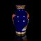 Jarrón Tiger chino vintage de cerámica lacada en azul, años 80, Imagen 3