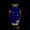 Vintage Chinese Tiger Vase in Blue Lacquered Ceramic, 1980s 3