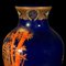 Vintage Chinese Tiger Vase in Blue Lacquered Ceramic, 1980s 11