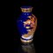 Vintage Chinese Tiger Vase in Blue Lacquered Ceramic, 1980s 1