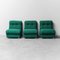 Divano modulare a tre posti in tessuto verde, anni '70, set di 3, Immagine 2