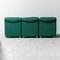 Sofá modular de tres plazas de tela verde, años 70. Juego de 3, Imagen 8