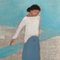 Christian Herzig, Mujer junto al mar, 2022, óleo sobre lienzo, Imagen 5