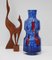 Blaue Glasvase, Frantisek Koudelka zugeschrieben, für Prachen Glass Works, Ehemalige Tschechoslowakei, 1960er 8