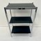 Chromed Shelving Unit with Black Colored Glass, 1980s 3