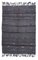 Handmade Dark Gray Fringed Hemp Rug, Image 1