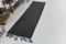 Black Fringed Hand Knotted Hemp Runner Rug 2