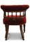 19th Century Red Velvet Leather Buttonback Captains Chair with Porcelain Castors, Image 3