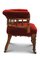 19th Century Red Velvet Leather Buttonback Captains Chair with Porcelain Castors 4