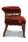 19th Century Red Velvet Leather Buttonback Captains Chair with Porcelain Castors, Image 4