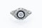 Art Deco Platinum Ring with Diamonds and Sapphires, 1950s 1