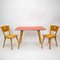 Red Children's Desk with Armchairs, 1950s, Set of 3 1