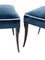 Blaue italienische Vintage Samt Esszimmerstühle im Stil von Ulrich, 1950er, 6er Set 12