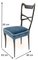 Blaue italienische Vintage Samt Esszimmerstühle im Stil von Ulrich, 1950er, 6er Set 13