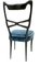 Blaue italienische Vintage Samt Esszimmerstühle im Stil von Ulrich, 1950er, 6er Set 6