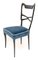Blaue italienische Vintage Samt Esszimmerstühle im Stil von Ulrich, 1950er, 6er Set 5