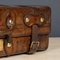 Antique 19th Century Victorian Leather Suitcase with Painted Crest, 1850s 14