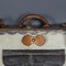 Antique 19th Century Victorian Leather Suitcase with Painted Crest, 1850s 19