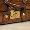 Antique 19th Century Victorian Leather Suitcase with Painted Crest, 1850s, Image 15