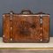 Antique 19th Century Victorian Leather Suitcase with Painted Crest, 1850s 25