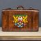 Antique 19th Century Victorian Leather Suitcase with Painted Crest, 1850s 26