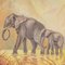 P Dupont, Elephant Family, 1960, Oil on Canvas, Framed, Image 8