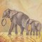 P Dupont, Familia de elefantes, 1960, óleo sobre lienzo, enmarcado, Imagen 8