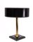 Clad Table Lamp in Black Leather by Jacques Adnet, France, 1960s 1
