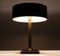 Clad Table Lamp in Black Leather by Jacques Adnet, France, 1960s 2