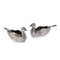 Duck-Shaped Silver Salt Cellars and Spoons, London, England, 1982, Set of 4 1