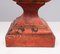 French Red Gesso Timber Table Lamps with Red Shades, 1980s, Set of 2 5
