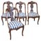 Esszimmerstühle aus geschnitztem Nussholz, frühes 19. Jh., 4er Set 1