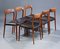 Black Leather Dining Chairs by Niels Otto Moller, 1960s, Set of 6 2