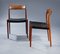 Black Leather Dining Chairs by Niels Otto Moller, 1960s, Set of 6, Image 4