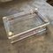 Italian Modernist Rectangular Vanity Box in White and Pink Acrylic Glass and Silver, 1980s 5