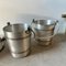French Art Deco Aluminum Wine Cooler and Ice Buckets from Reneka, 1930s, Set of 3 3