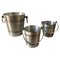 French Art Deco Aluminum Wine Cooler and Ice Buckets from Reneka, 1930s, Set of 3 1