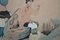 Artista di scuola francese, Il picnic degli alpinisti, Disegno a china e acquerello, XX secolo, Con cornice, Immagine 7