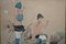 Artista di scuola francese, Il picnic degli alpinisti, Disegno a china e acquerello, XX secolo, Con cornice, Immagine 2