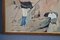 Artista di scuola francese, Il picnic degli alpinisti, Disegno a china e acquerello, XX secolo, Con cornice, Immagine 3