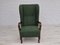 Danish High Wingback Chair in Bottle Green Fabric and Beechwood, 1950s 7