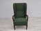 Danish High Wingback Chair in Bottle Green Fabric and Beechwood, 1950s, Image 7