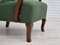 Danish High Wingback Chair in Bottle Green Fabric and Beechwood, 1950s, Image 3