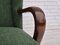 Danish High Wingback Chair in Bottle Green Fabric and Beechwood, 1950s, Image 14