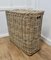 Vintage French Wicker Laundry Basket with Lid, 1920s 3